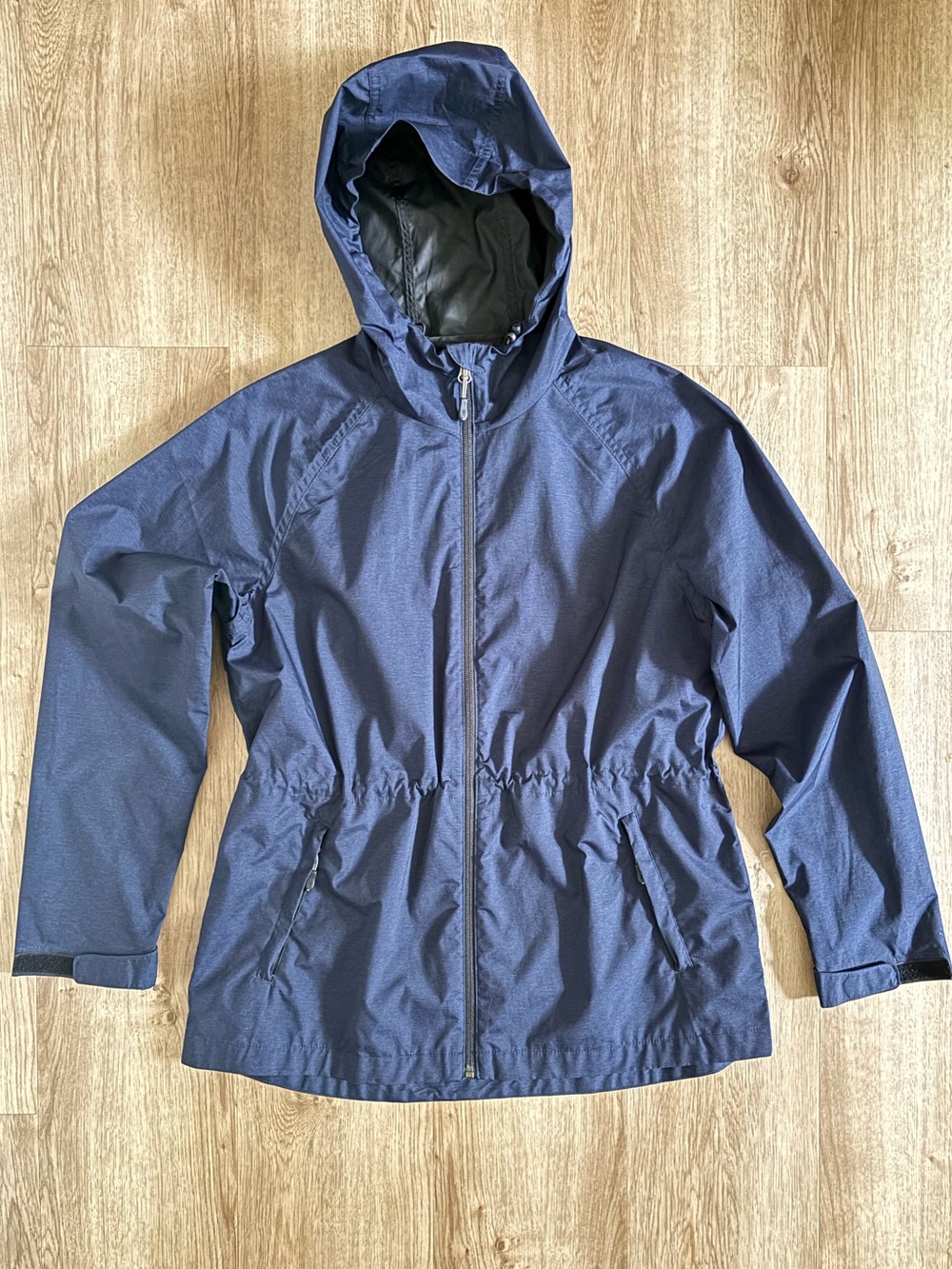 Navy Hooded Rain Jacket Women’s Small